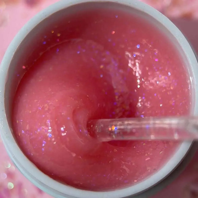 Gel Luna Diamond Nº11 Rosa Coral con papel holográfico 15ml