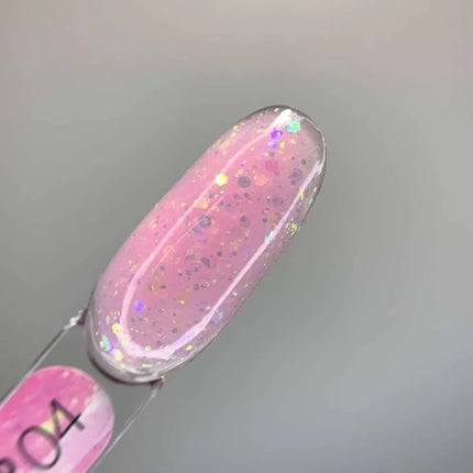 Luna Diamond Gel №04 Pink with Glitter 15ml
