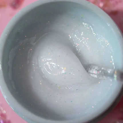 Luna Diamond Gel №06 Milk with holographic foil 15ml