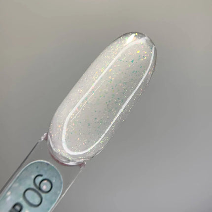 Luna Diamond Gel №06 Milk with holographic foil 15ml