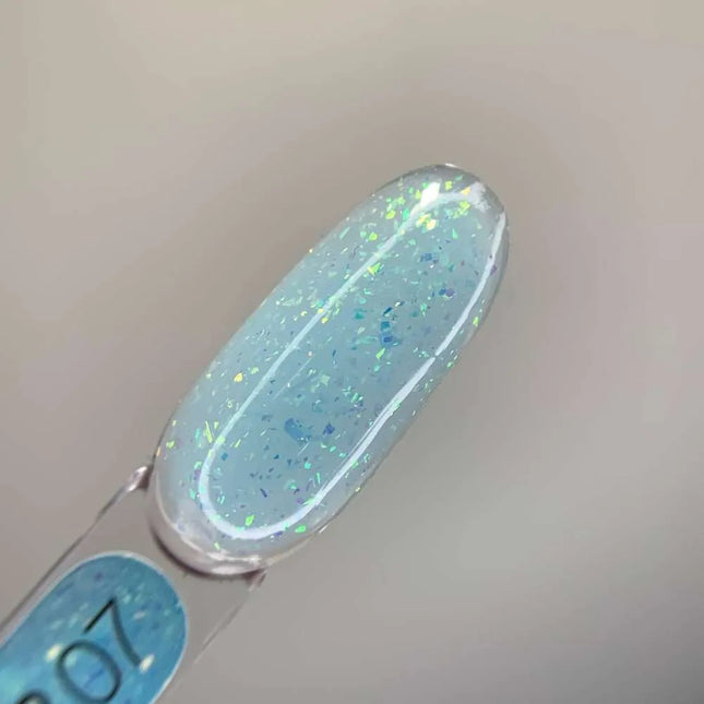 Gel Luna Diamond №07 Azul Claro con papel holográfico 15ml