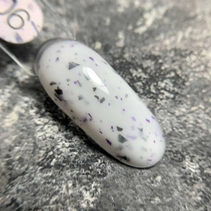 Luna Marble Base №06 Milk with black and purple foil 13ml