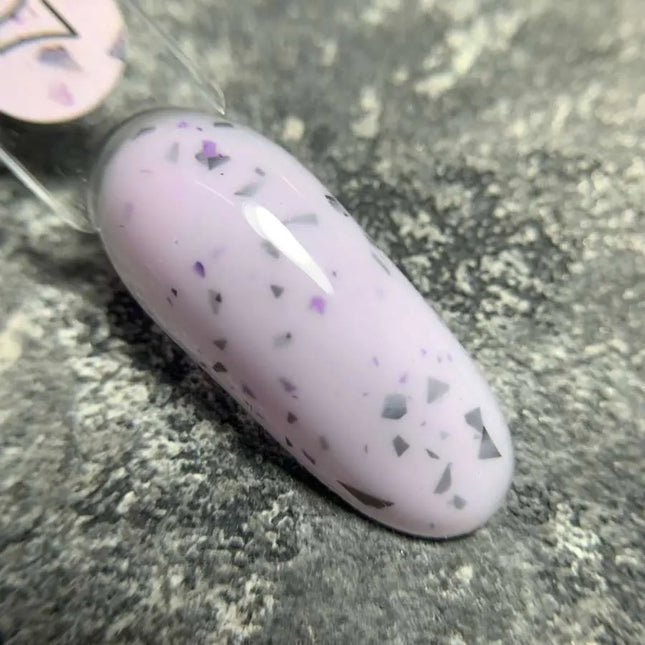 Luna Capa de base Mármol №07 Yogur de Mora con papel de aluminio negro y púrpura 13ml
