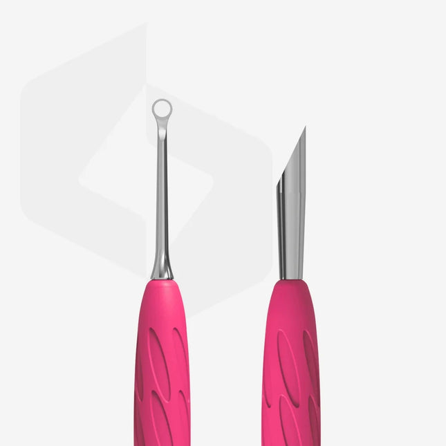 Manicure pusher with silicone handle “Gummy” Staleks Pro UNIQ 11 TYPE 2 (slanted pusher + ring) - Pusher