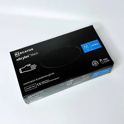 Nitrile powder-free gloves Nitrylex Mercator size M (Black) - Gloves