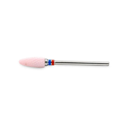 Pink ceramic nail drill bit “Corn” 6*14.5 mm Red-Blue - Ceramic nail drill bits