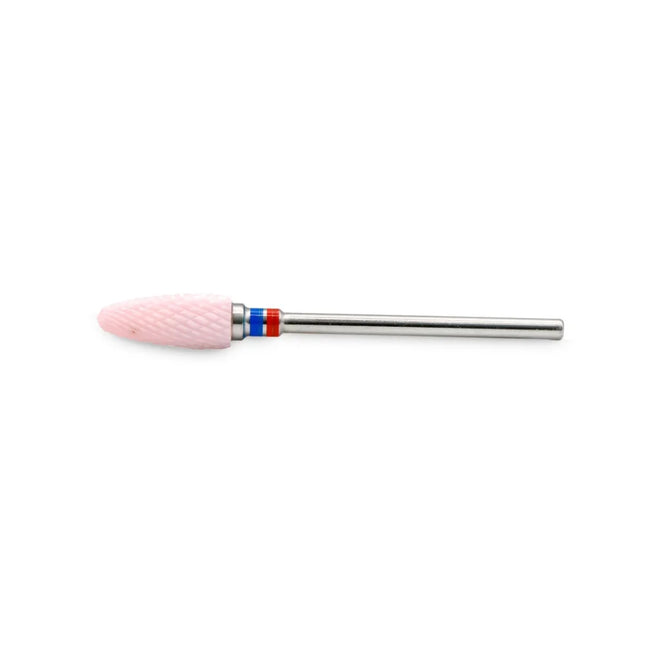 Pink ceramic nail drill bit “Corn” 6*14.5 mm Red-Blue - Ceramic nail drill bits