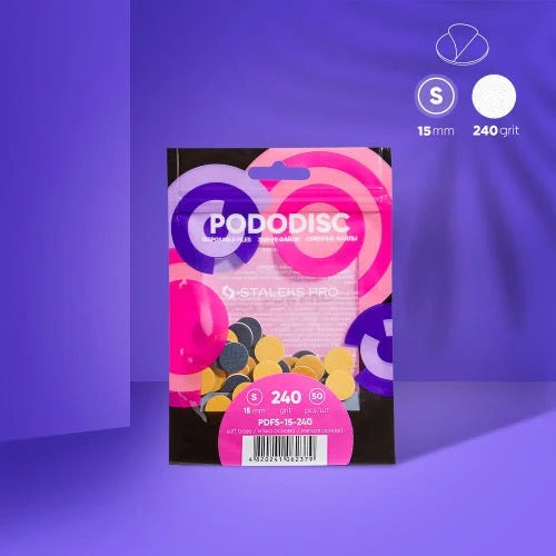 Refill pads on a soft base for pedicure disc Pododisc Staleks Pro S 240 grit (50 pcs) PDFS-15-240 - Disposable files