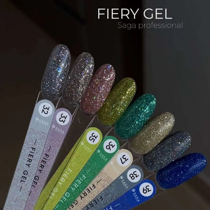 Saga Fiery Gel Polish №36 Emerald with foil 9ml