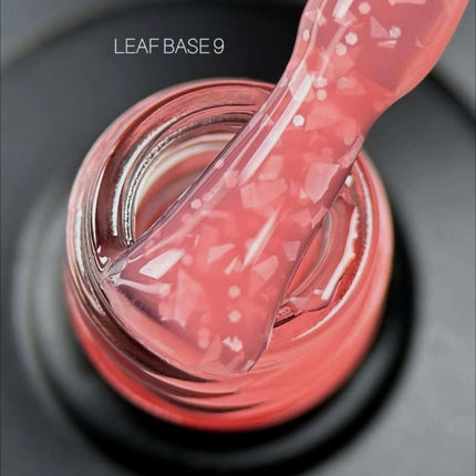 Saga Leaf Capa de base №09 Rosa melocotón con papel de plata 9ml