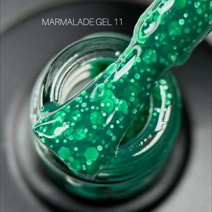 Esmalte en gel Saga Marmalade nº11 verde con escamas blancas 9ml