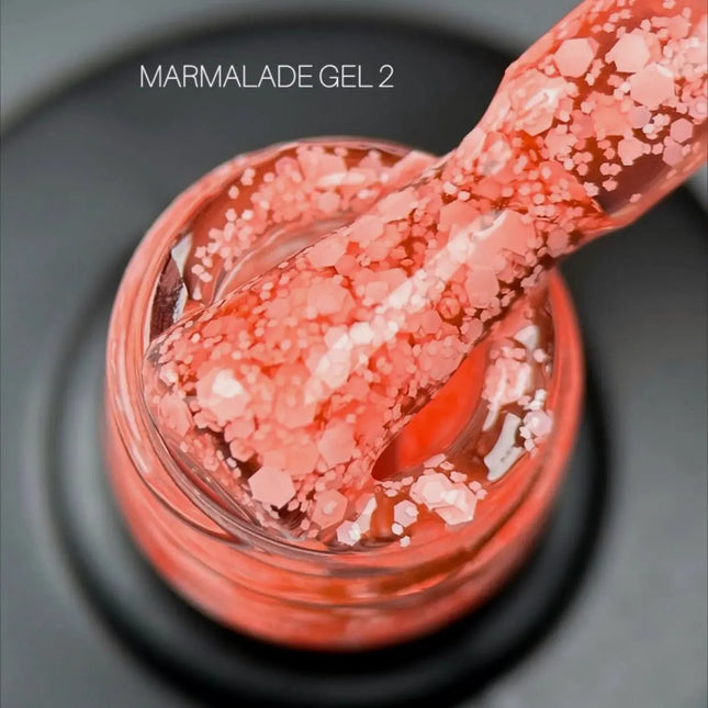 Esmalte en gel Saga Marmalade nº 02 naranja suave con escamas 9ml
