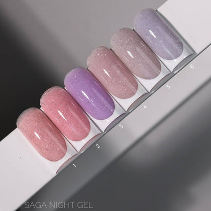 Saga Night Gel №4 Beige with fiery sparkles 15ml
