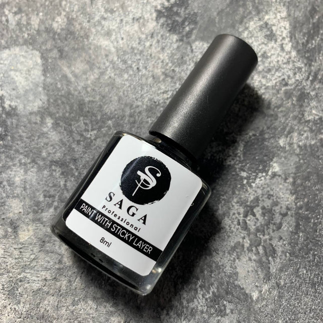 Stamping Paint Black with sticky layer 8ml Saga Professional