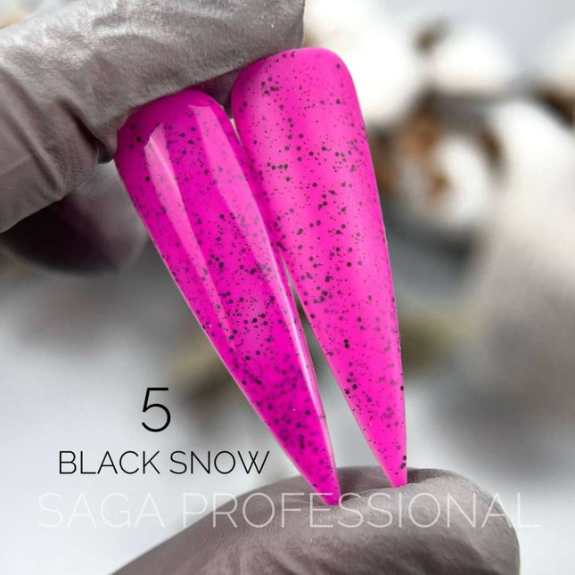 Saga Black Snow №5 fucsia con migas negras 9ml