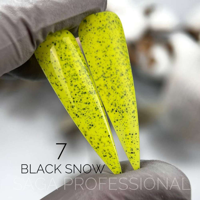 Saga Black Snow №7 amarillo con migas negras 9ml