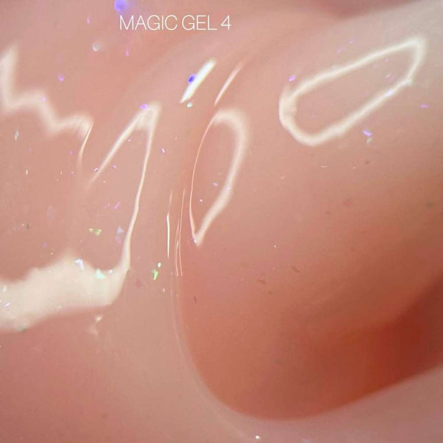 Saga Magic Gel №04 Peach with holographic foil 15ml