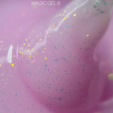 Saga Magic Gel №06 Cold pink with holographic foil 15ml