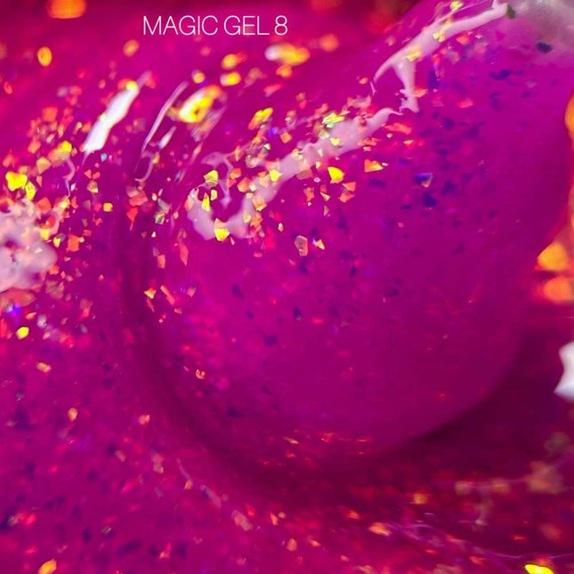 Saga Magic Gel №08 Magenta oscuro con lámina holográfica 15ml