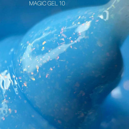 Saga Magic Gel №10 Light blue with holographic foil 15ml