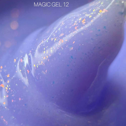 Saga Magic Gel №12 Lavender with holographic foil 15ml