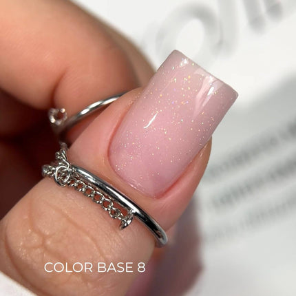 Saga Color Capa de base №08 Rosa polvoriento con brillo 9ml