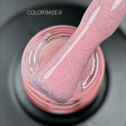 Saga Color Base №09 Flamingo pink with shimmer 10ml