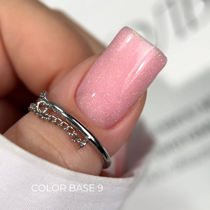 Saga Color Base №09 Flamingo pink with shimmer 10ml