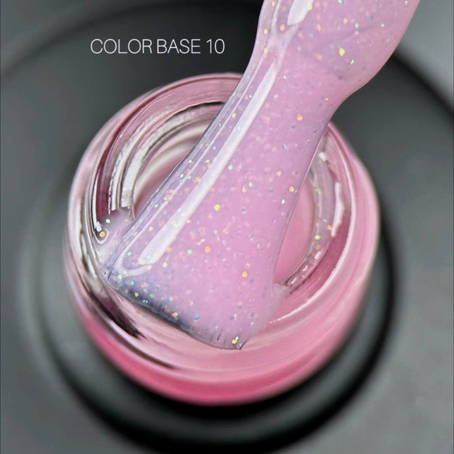 Saga Color Base №10 pink with shimmer 10ml