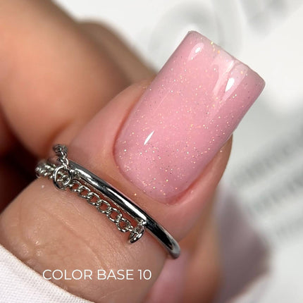 Saga Color Base №10 pink with shimmer 10ml