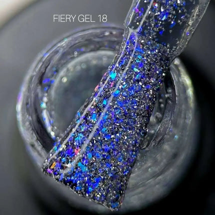 Saga Fiery Gel Polish №18 Silver with Blue foil 10ml