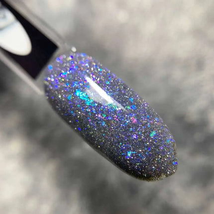 Saga Fiery Gel Polish №18 Silver with Blue foil 10ml