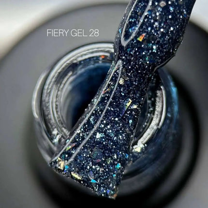 Saga Fiery Gel Polish №28 Azure with foil 10ml