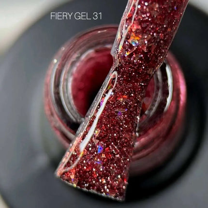 Saga Fiery Gel Polish №31 Claret with foil 9ml