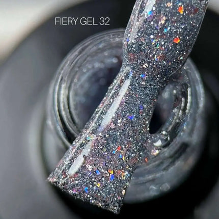 Saga Fiery Gel Polish №32 Slate Gray with foil 9ml