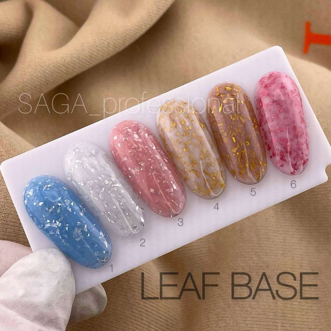 Saga Leaf Capa de base №01 Azul vívido con papel de plata 9ml