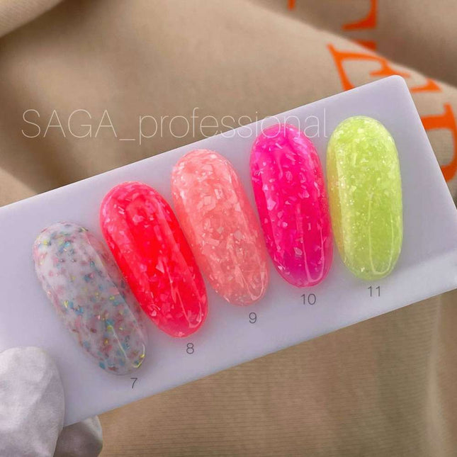 Saga Leaf Base №09 Peachy pink with silver foil 9ml