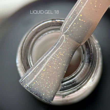Saga Gel Líquido №18 Beige profundo con brillo 15ml