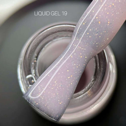 Saga Gel Líquido №19 Rosa pálido con brillo 15ml