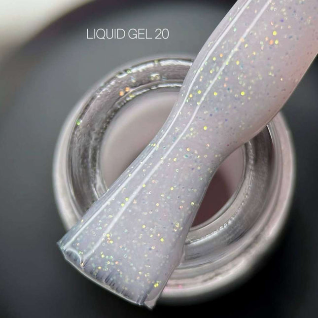 Saga Gel Líquido Nº20 Milky pink con brillo 15ml