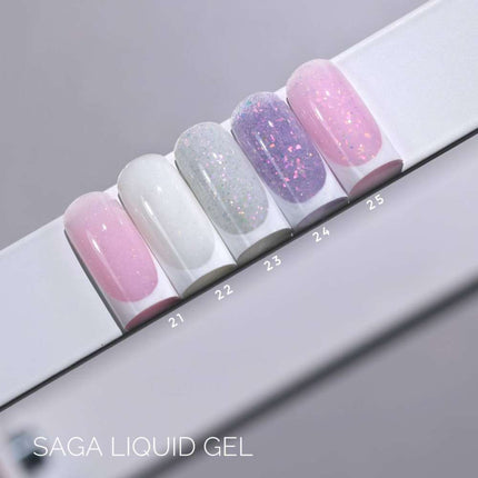 Saga Gel Líquido №21 Cold rosa con brillo 15ml