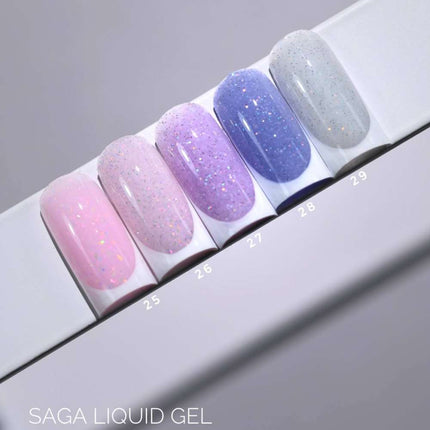 Saga Liquid Gel №26 Dust pink with sparkles 15ml