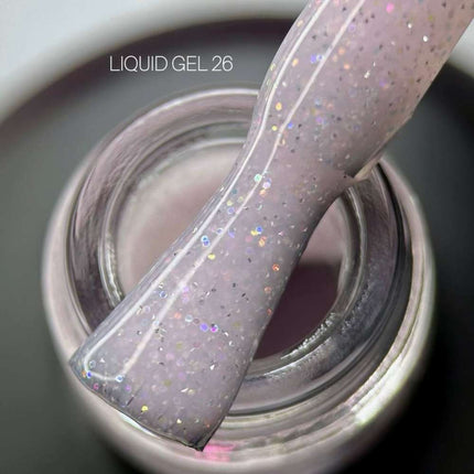 Saga Liquid Gel №26 Dust pink with sparkles 15ml