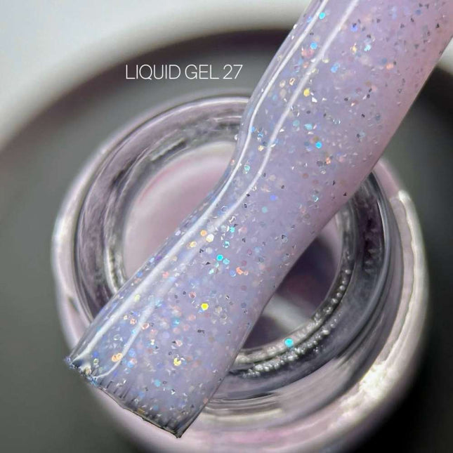 Saga Liquid Gel №27 Amethyst with sparkles 15ml