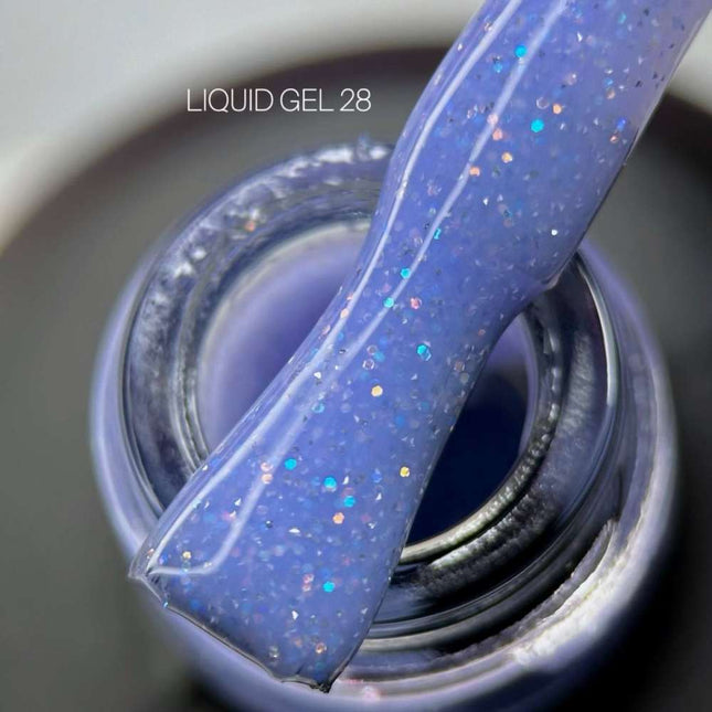 Saga Liquid Gel №28 Blue orchid with sparkles 15ml