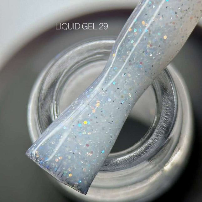 Saga Liquid Gel №29 Milky gray with sparkles 15ml