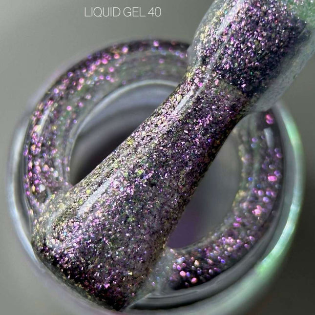 Saga Liquid Gel №40 Clear with violet-green small foil 15ml