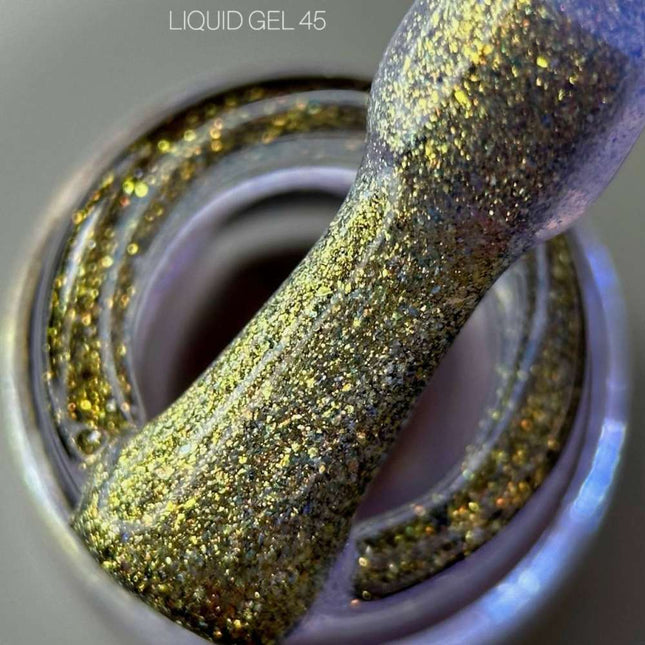 Saga Liquid Gel №45 Clear with gold-purple small foil 15ml