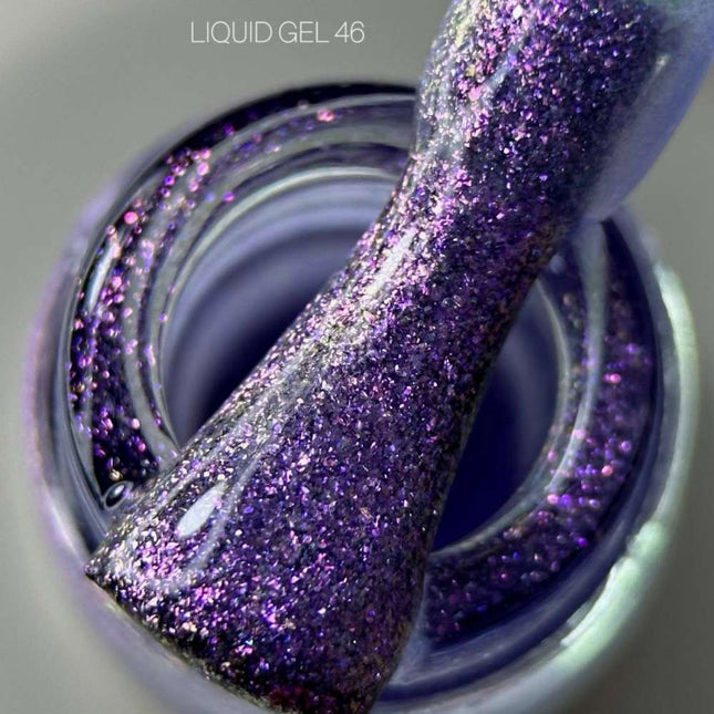 Saga Liquid Gel №46 Clear with violet-purple small foil 15ml