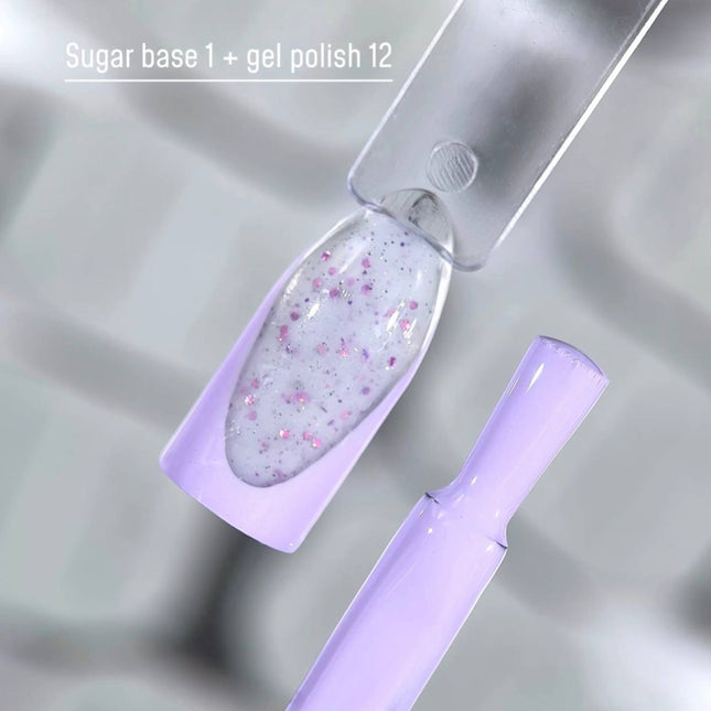 Saga Sugar Capa de base №1 Milky con brillo de color 10ml